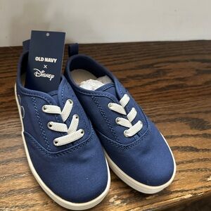 Disney Mickey  Navy Canvas Slip-On Sneakers with White Laces